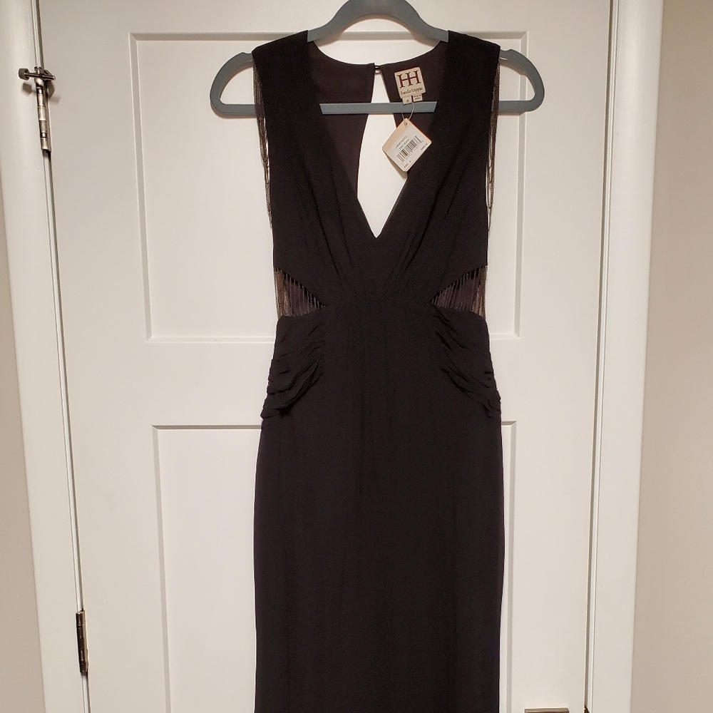 Haute Hippie Chain Embellished Long Dress Gown